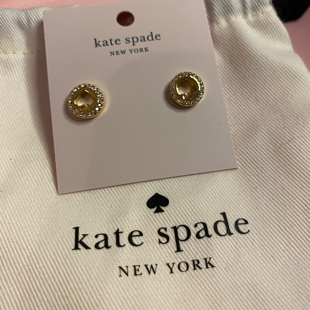 Kate Spade Gold Logo Earrings